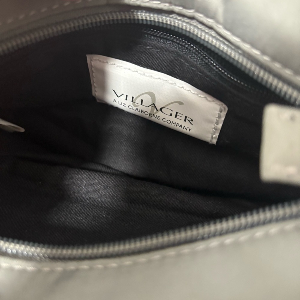 Liz Claiborne Villager Y2K Grey Embroidered Handbag‎ Women's Mini Shoulder Bag - Picture 10 of 16
